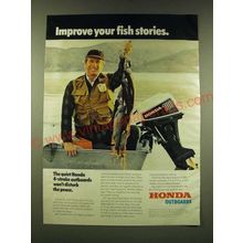 1978 Honda 100 Outboard Motor Ad - Improve your fish stories