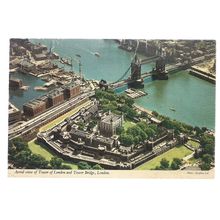 THE TOWER OF LONDON & TOWER BRIDGE, LONDON vintage unused postcard John Hinde =