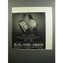 1952 Black, Starr & Gorham Patek-Phillippe Watches Ad - Quality.. for men