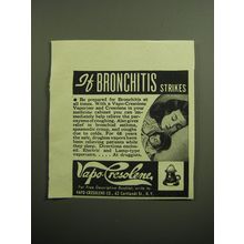 1949 Vapo-Cresolene Co. Ad - If Bronchitis Strikes
