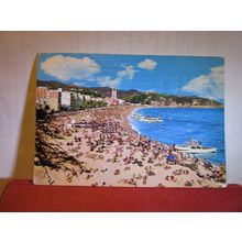 LLORET DE MAR, COSTA BRAVA, SPAIN used postcard.stamp removed 1973 pm =