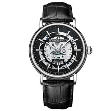 BINBOND B7872 Multifunctional Hollow Luminous Waterproof Quartz Watch, Black Ste