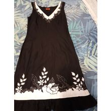 Sequel brand womens dress black & white size 14 100% cotton