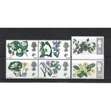 GB.British Wild Flowers set of 6.Mounted Mint.Jul25b