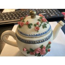 Dezine Hand Painted Teapot- Decorative Use Only 5 x7 "