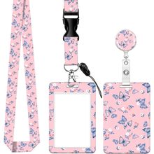 Retractable Badge Holders with Detachable Lanyard, Funny Id Card Holder Keychain