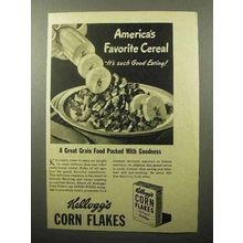 1944 Kellogg's Corn Flakes Cereal Ad - Favorite