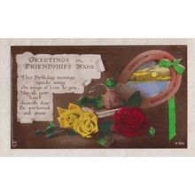 Greetings In Friendships Name Someone Special Antique Postcard