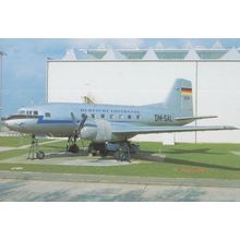 Deutsche Lufthansa German DM-SAL Plane at Dresden Postcard