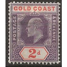Gold Coast 1902 SG40 2d Dull Purple & Orange-Red Wmk Crown CA Mounted Mint . .