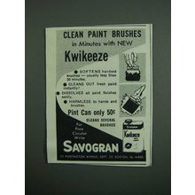 1950 Savogran Kwikeeze Ad - Clean Paint Brushes