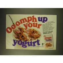 1989 Post Grape-Nuts Cereal Ad - Ooomph up your yogurt