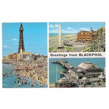 BLACKPOOL, LANCASHIRE. MULTIVIEW.. used vintage postcard 1967 postmark =