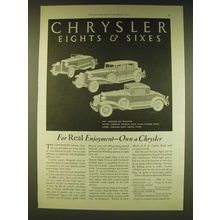 1931 Chrysler Car Ad - Six Roadster, Imperial Eight Close Couped Sedan