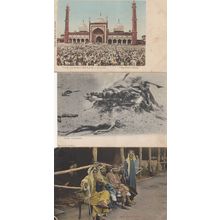 Arab Horse Dealers Indian Hindu Cremation Jumma Musjid 3x Postcard s