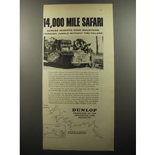 1956 Dunlop Tires Ad - 14,000 mile safari