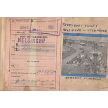 Helsingor Denmark 1959 Old Ferry Ship Ticket & Map Please Read