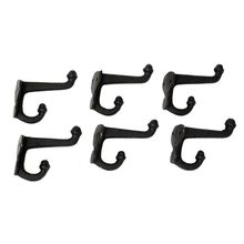 Cast Iron Double Acorn Hook Black Set of 6