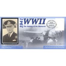 The Sinking Of The Bismarck WW2 Ludovic Kennedy Benham Hand Signed FDC