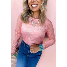 Blossom Floral Lace Sheer Long Sleeve Top