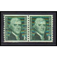 Used 1299 1c Thomas Jefferson Fine Pair KA6200