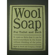 1900 Swift and Co. Wool Soap Ad - for Toilet and Bath