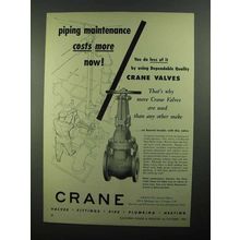1950 Crane No. 465 1/2 125-Pound Iron Body Gates Ad