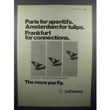 1974 Lufthansa Airlines Ad - Paris for Aperitifs