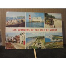 SIX WONDERS OF THE Isle of Wight used postcard by Nigh.. 1983 pm #