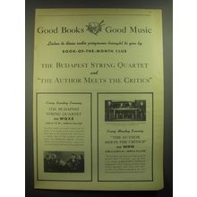 1945 Book-of-the-Month Club Advertisement - The Budapest String Quartet