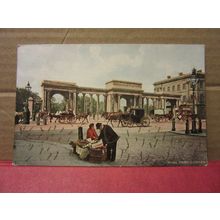 HYDE PARK CORNER, LONDON used antique postcard with glitter 1904 pm =