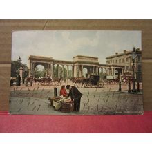 HYDE PARK CORNER, LONDON used antique postcard with glitter 1904 pm #