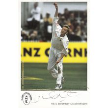 Chris Schofield Lancashire Classic Cricket Club Hand Signed Card Photo Postcard