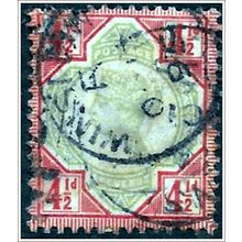 1887-1892 Queen Victoria Jubilee - 4½d carmine/yellowish green (as picture) C2-2