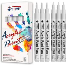 White Marker Paint Pens - 6 Pack Acrylic White Permanent Marker, 0.7Mm Extra Fin