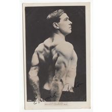Britain's Strongest Man Edward Aston Postcard RP Strongman Body Builder 6754
