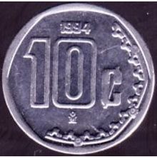 1994 Mexico 10 Centavos Coin