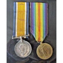 WORLD WAR ONE 1914- 1919 BRITISH WAR MEDAL & VICTORY Border Regt D.O.W Dawson
