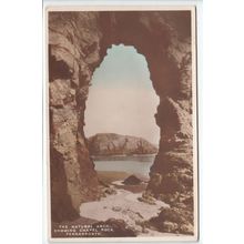 Perranporth The Natural Arch Showing Chapel Rock Cornwall 1937 Postcard