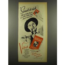 1939 Velvet Tobacco Ad - Struck it Rich