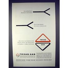 1960 Texas Gas Ad - On Railroad Map, Means Mine Tunnel