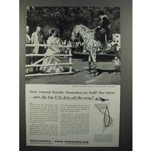 1960 Panagra Pan American Airways Ad - in Half The Time