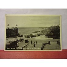 WEST BEACH AND PIER , CLACTON-ON-SEA, ESSEX unused vintage postcard 1950s =