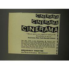 1953 Cinerama Film Ad - Movie goers are urged to rush to Broadway to see it