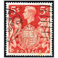 1939 King George VI - 5/- Red Used C2-2