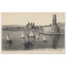 MARSEILLE Fort St Jean et Cathédrale France early 20th C. RPPC No. 51