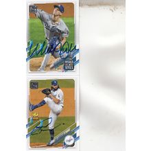 WALKER BUEHLER & TONY GONSOLIN AUTO 2021 LOS ANGELES DODGERS WORLD CHAMPIONS