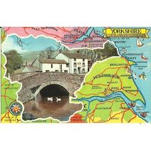 Yorkshire CLEVELAND & HUMBERSIDE Map Postcard (PLX20057)