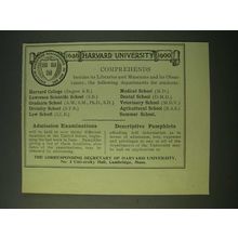 1900 Harvard University Ad - Comprehends