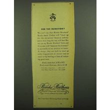 1942 Brooks Brothers Clothing Ad - For the Duration